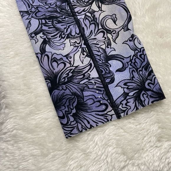 Lululemon Fast Free Hanakotoba Starlight Crop Purple Floral Leggings Sz 6 Run - Picture 5 of 10